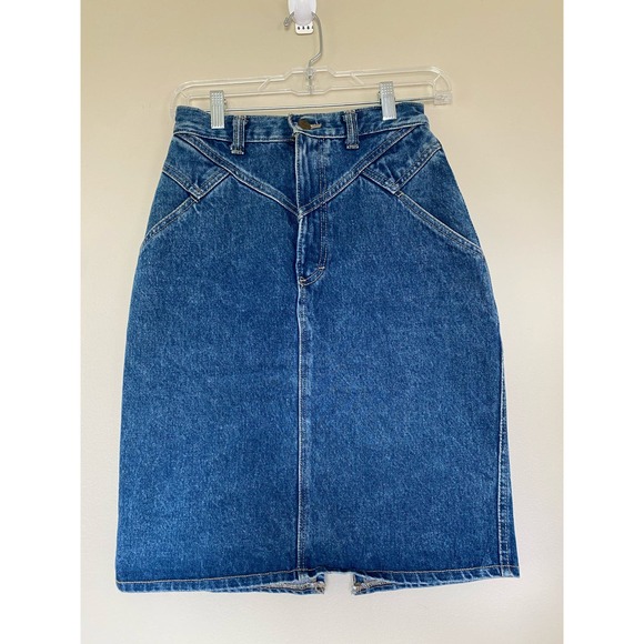 Zena Jeans Dresses & Skirts - Vintage USA Zena denim skirt back slit size 7 juniors/ XS womens